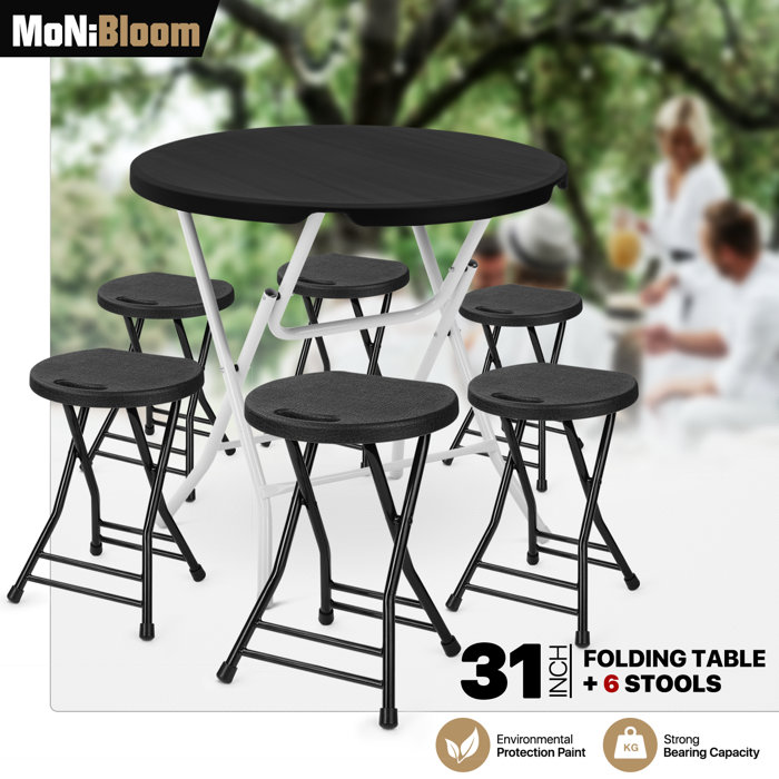 MoNiBloom 6Person Folding Round Table and Chair Set Wayfair